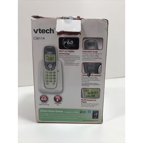 Vtech Cordless Phone LCD Handset Telephone Caller ID Waiting CS6114 Wireless - Picture 3 of 7